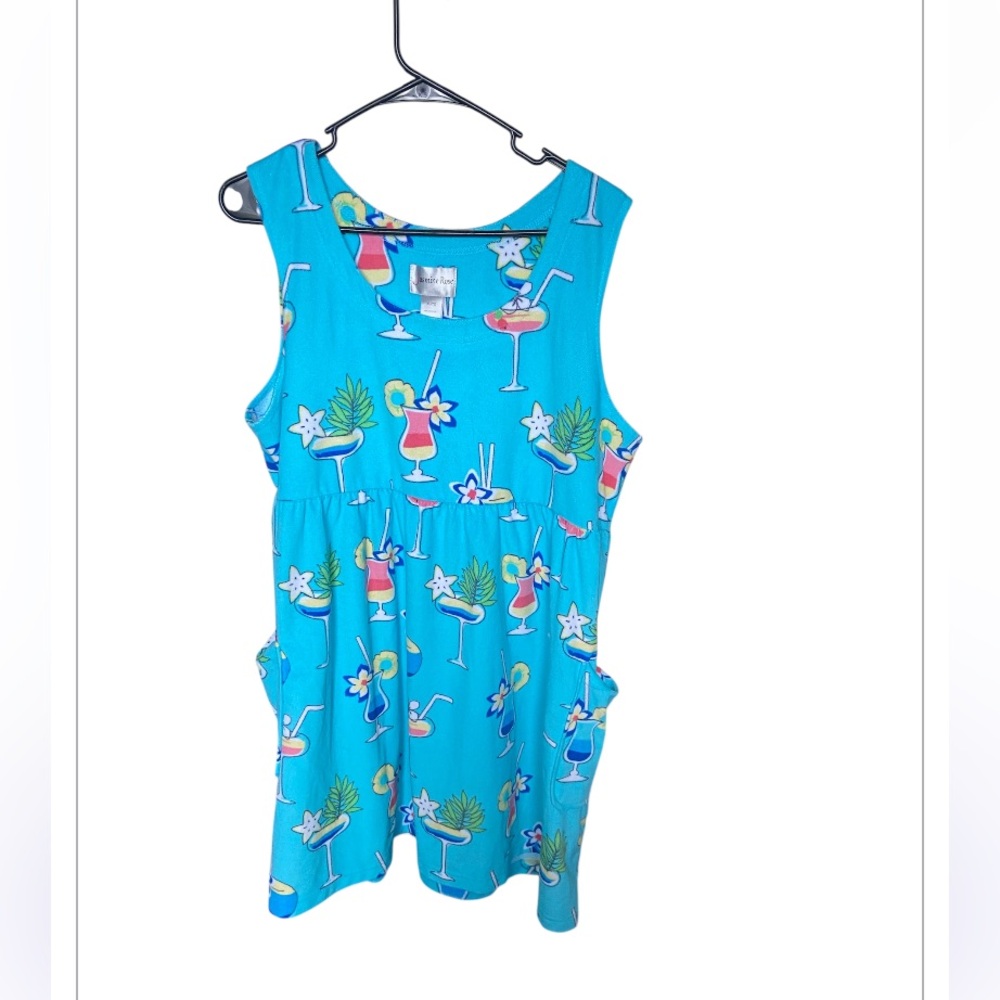 Women’s Jasmine Rose Terry Cloth Tank Dress Bathing Suit Cover Up, Sz Xl  EUC